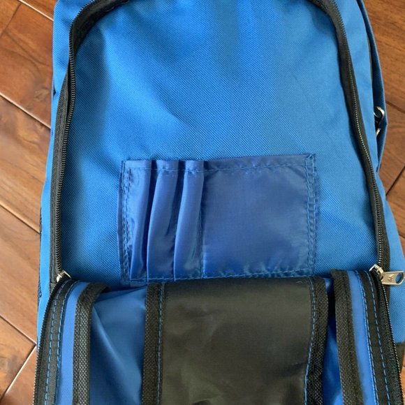 Everest Backpack Front & Side Pockets Royal Blue Black + school supplies 🆕NEW! - Picture 8 of 12
